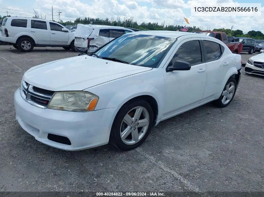 2013 Dodge Avenger Se VIN: 1C3CDZAB2DN566616 Lot: 40284822