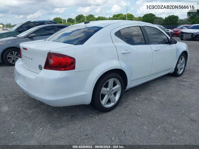 2013 Dodge Avenger Se VIN: 1C3CDZAB2DN566616 Lot: 40284822