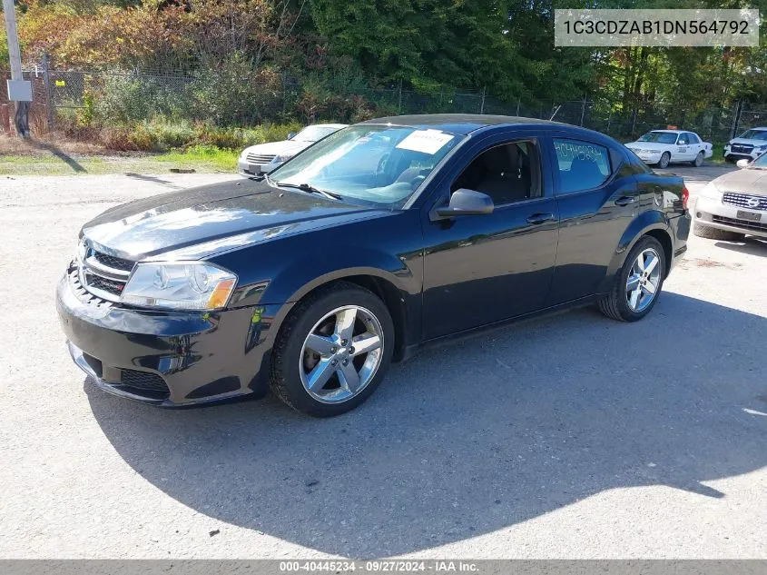 1C3CDZAB1DN564792 2013 Dodge Avenger Se