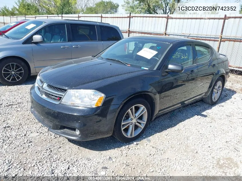 1C3CDZCB2DN742352 2013 Dodge Avenger Sxt