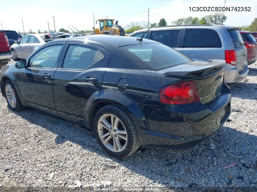 1C3CDZCB2DN742352 2013 Dodge Avenger Sxt