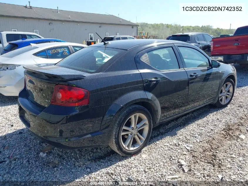 1C3CDZCB2DN742352 2013 Dodge Avenger Sxt