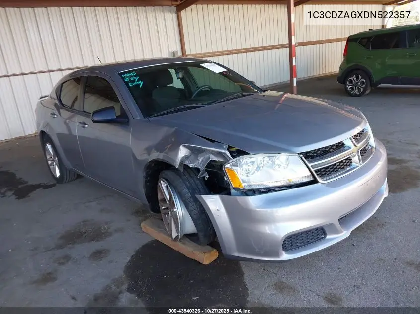 1C3CDZAGXDN522357 2013 Dodge Avenger Se V6