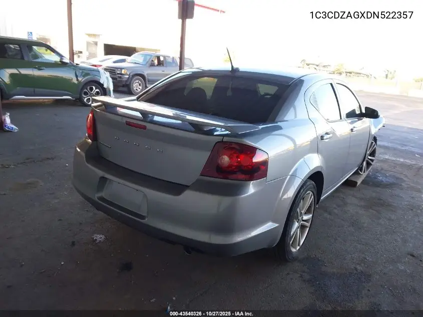 1C3CDZAGXDN522357 2013 Dodge Avenger Se V6