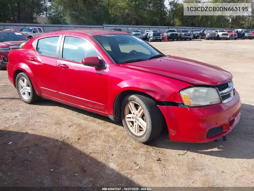 1C3CDZCB0DN663195 2013 Dodge Avenger Sxt