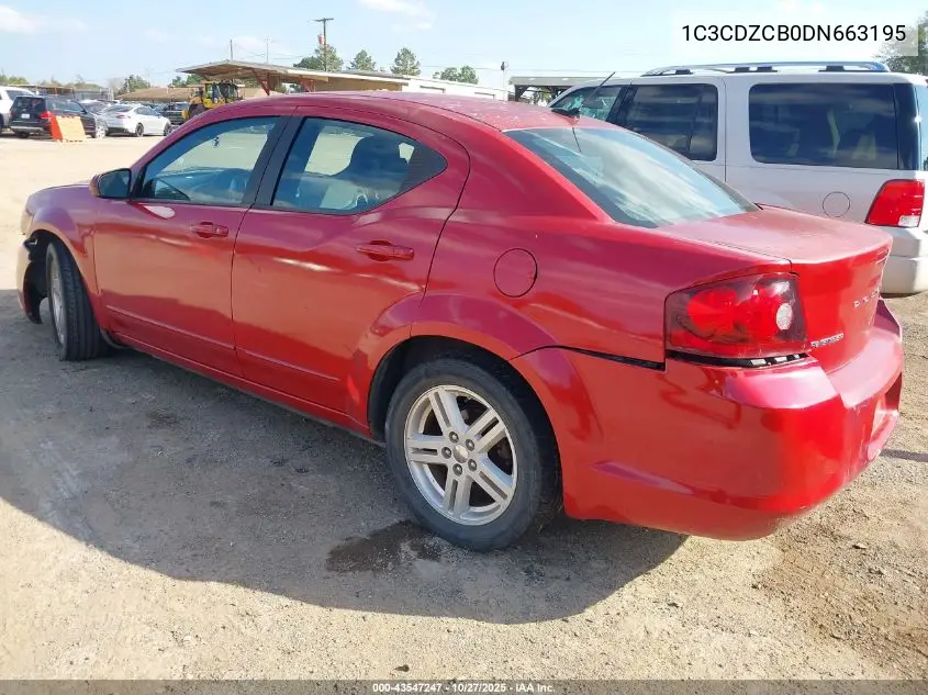 1C3CDZCB0DN663195 2013 Dodge Avenger Sxt
