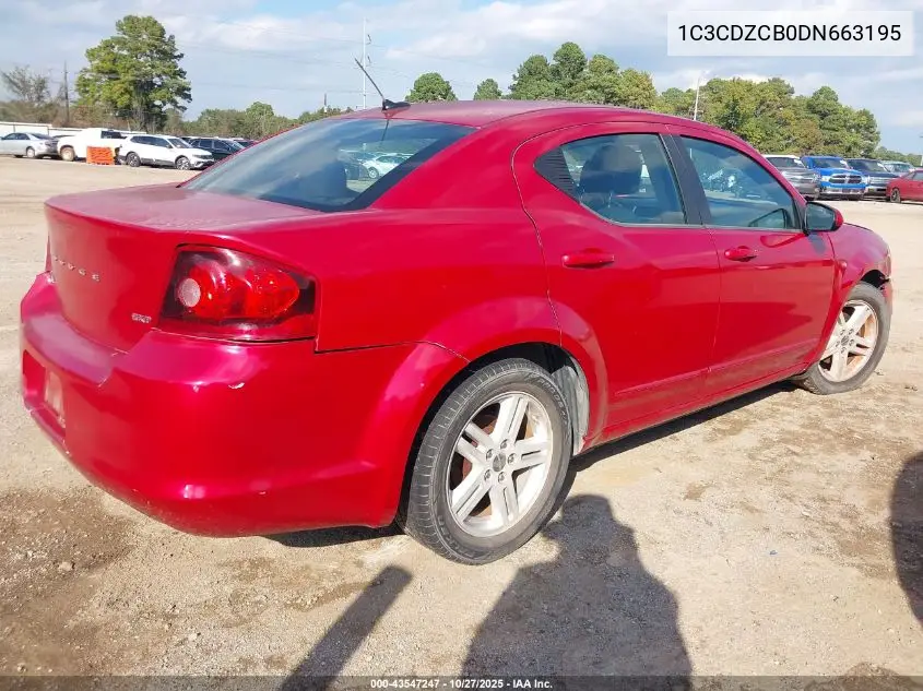1C3CDZCB0DN663195 2013 Dodge Avenger Sxt