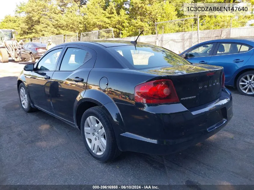 1C3CDZAB6EN147640 2014 Dodge Avenger Se