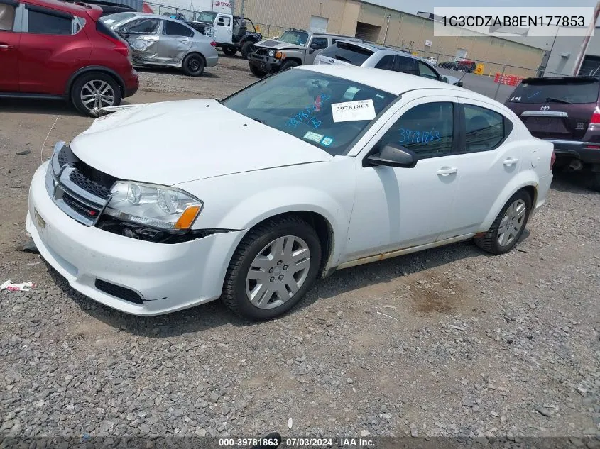 1C3CDZAB8EN177853 2014 Dodge Avenger Se