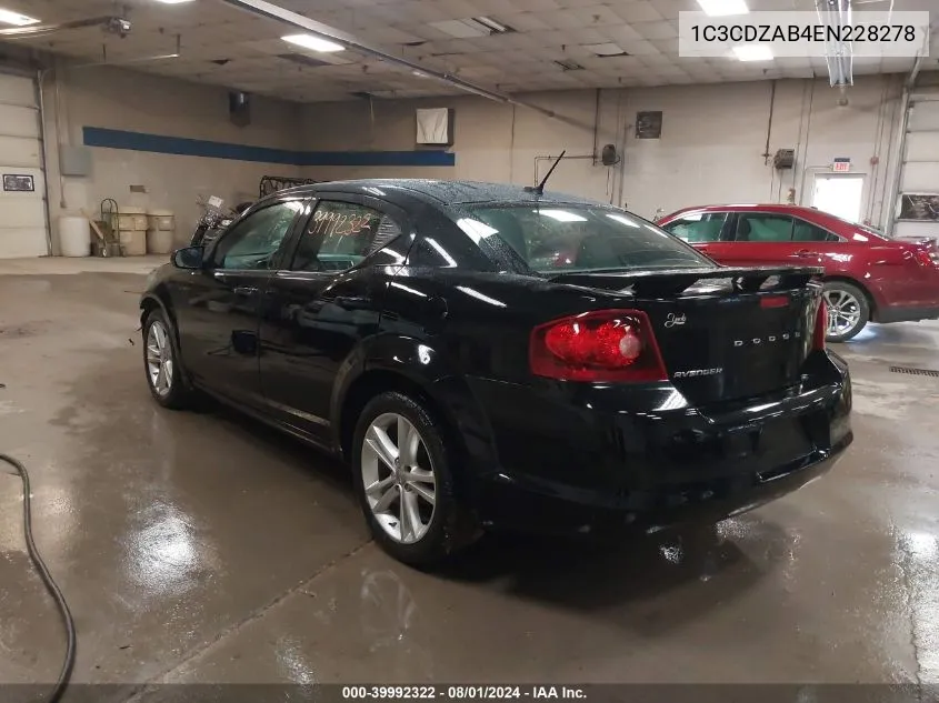 1C3CDZAB4EN228278 2014 Dodge Avenger Se