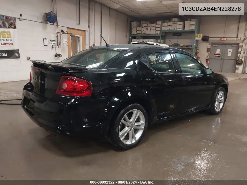 1C3CDZAB4EN228278 2014 Dodge Avenger Se