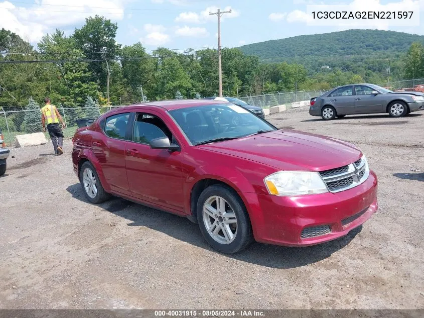 1C3CDZAG2EN221597 2014 Dodge Avenger Se