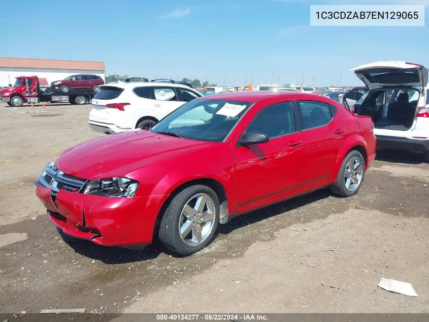 1C3CDZAB7EN129065 2014 Dodge Avenger Se