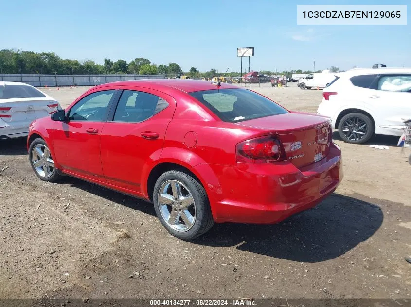 1C3CDZAB7EN129065 2014 Dodge Avenger Se