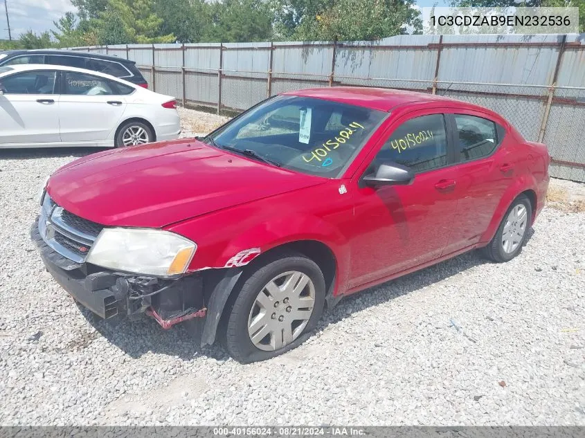 2014 Dodge Avenger Se VIN: 1C3CDZAB9EN232536 Lot: 40156024