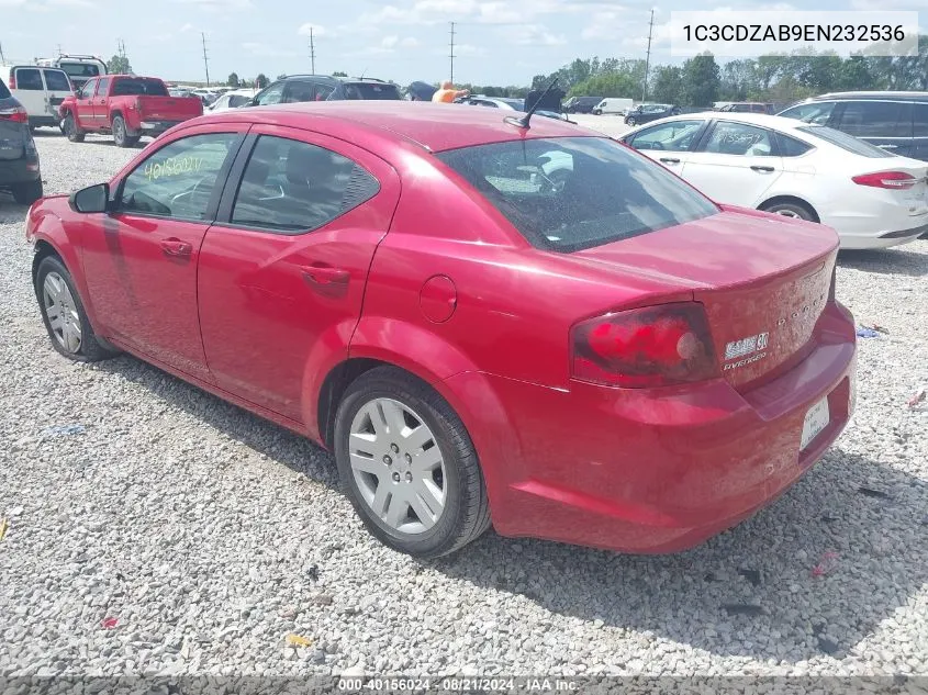 2014 Dodge Avenger Se VIN: 1C3CDZAB9EN232536 Lot: 40156024