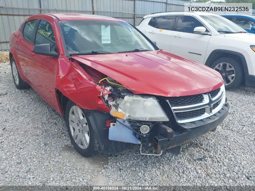 2014 Dodge Avenger Se VIN: 1C3CDZAB9EN232536 Lot: 40156024