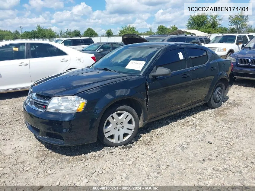 1C3CDZAB8EN174404 2014 Dodge Avenger Se