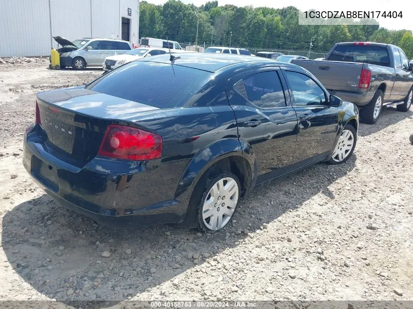 1C3CDZAB8EN174404 2014 Dodge Avenger Se