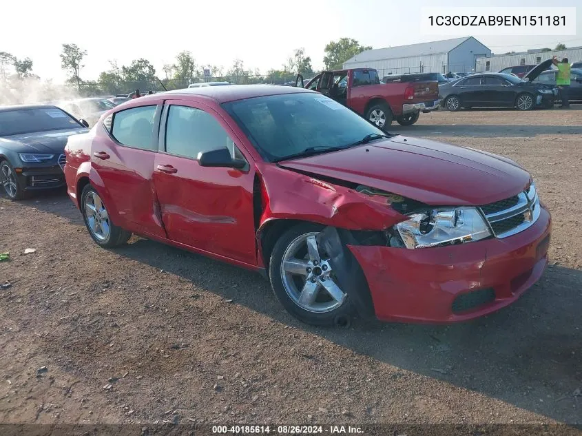 1C3CDZAB9EN151181 2014 Dodge Avenger Se