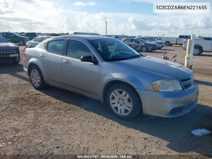 1C3CDZAB6EN221655 2014 Dodge Avenger Se