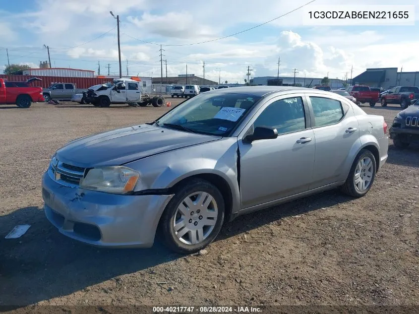 1C3CDZAB6EN221655 2014 Dodge Avenger Se