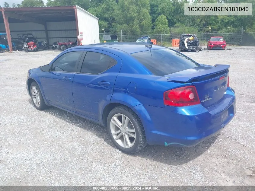 1C3CDZAB9EN181040 2014 Dodge Avenger Se