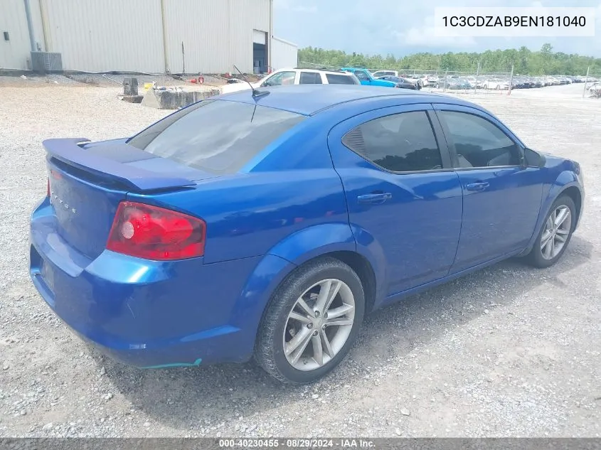 1C3CDZAB9EN181040 2014 Dodge Avenger Se