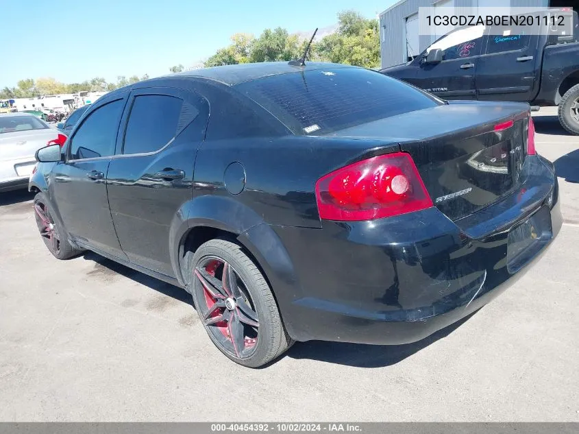 1C3CDZAB0EN201112 2014 Dodge Avenger Se