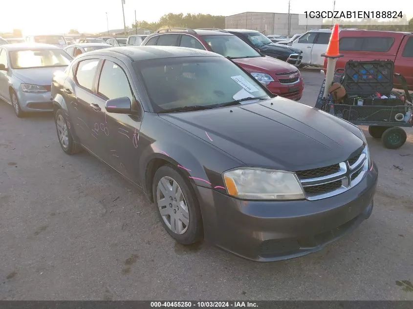 1C3CDZAB1EN188824 2014 Dodge Avenger Se