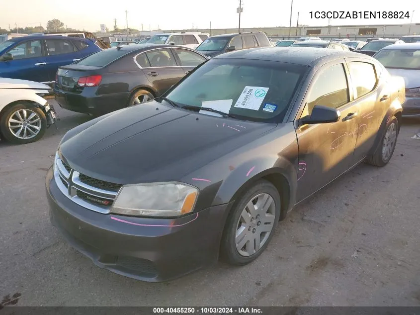 1C3CDZAB1EN188824 2014 Dodge Avenger Se