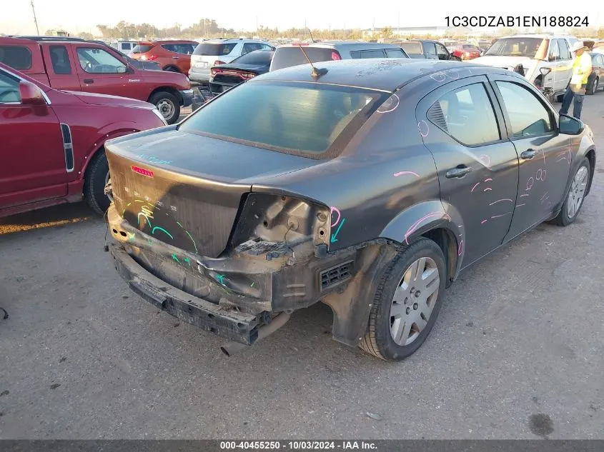 1C3CDZAB1EN188824 2014 Dodge Avenger Se