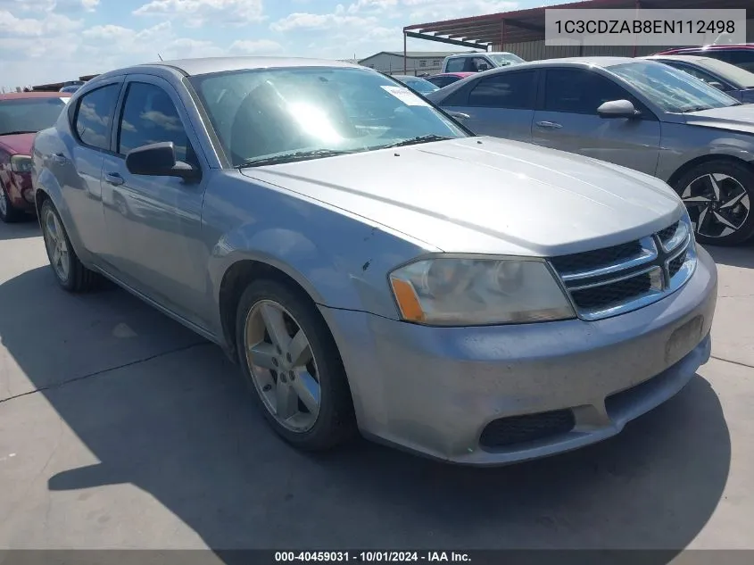 1C3CDZAB8EN112498 2014 Dodge Avenger Se