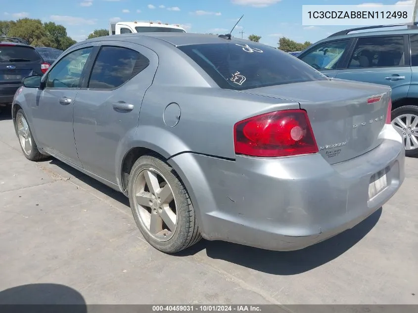 1C3CDZAB8EN112498 2014 Dodge Avenger Se