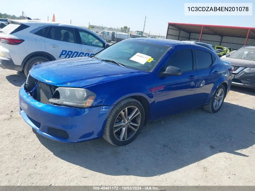 1C3CDZAB4EN201078 2014 Dodge Avenger Se