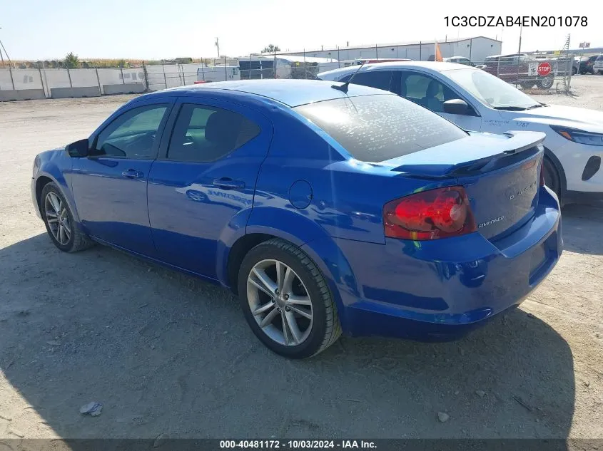 1C3CDZAB4EN201078 2014 Dodge Avenger Se