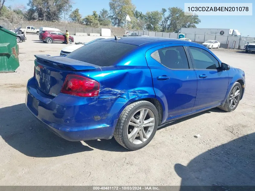 1C3CDZAB4EN201078 2014 Dodge Avenger Se