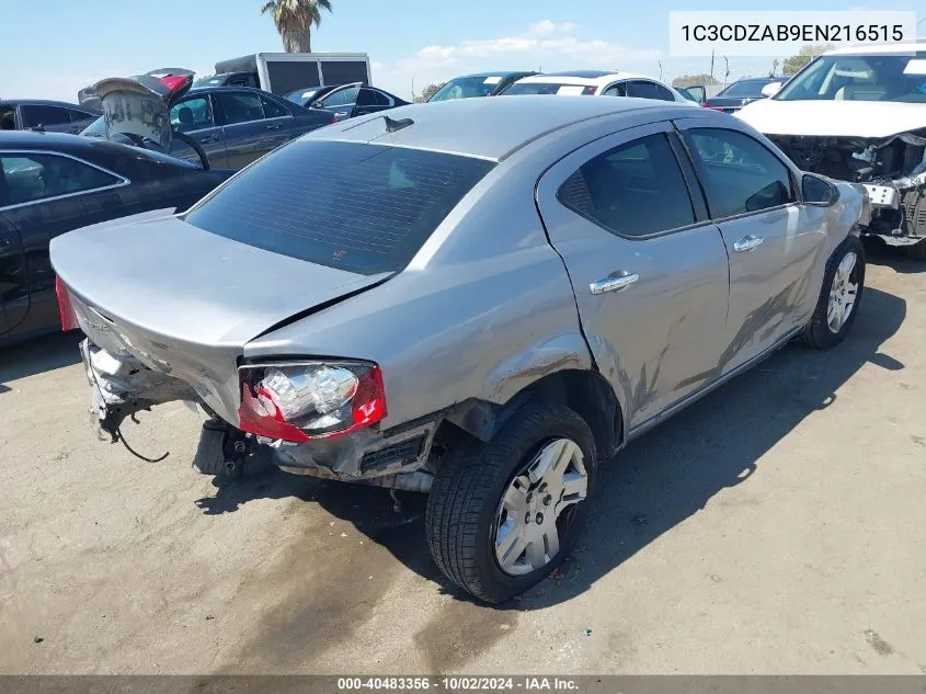 1C3CDZAB9EN216515 2014 Dodge Avenger Se