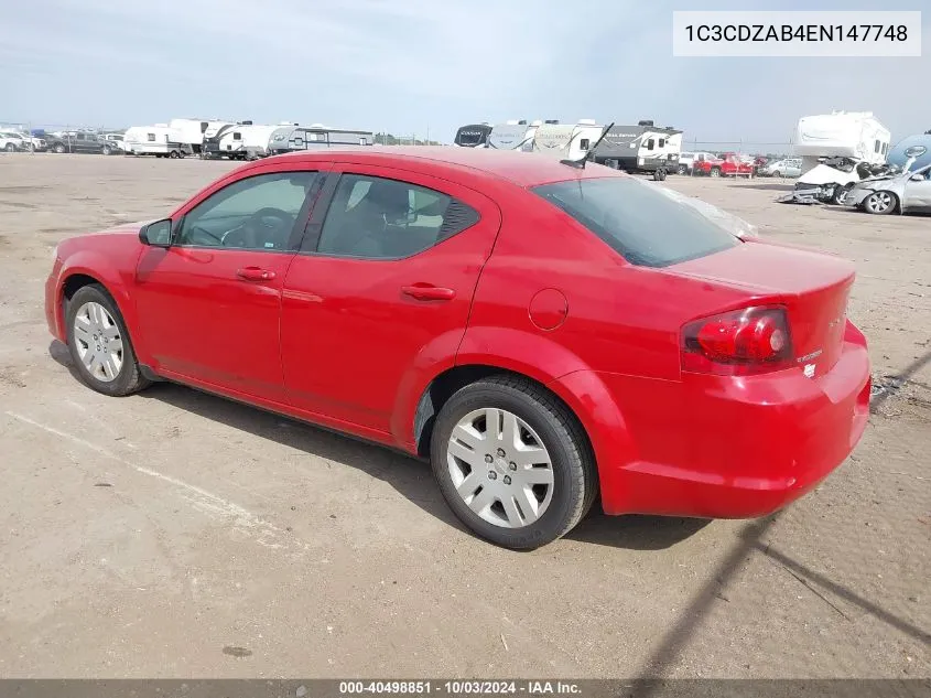 1C3CDZAB4EN147748 2014 Dodge Avenger Se