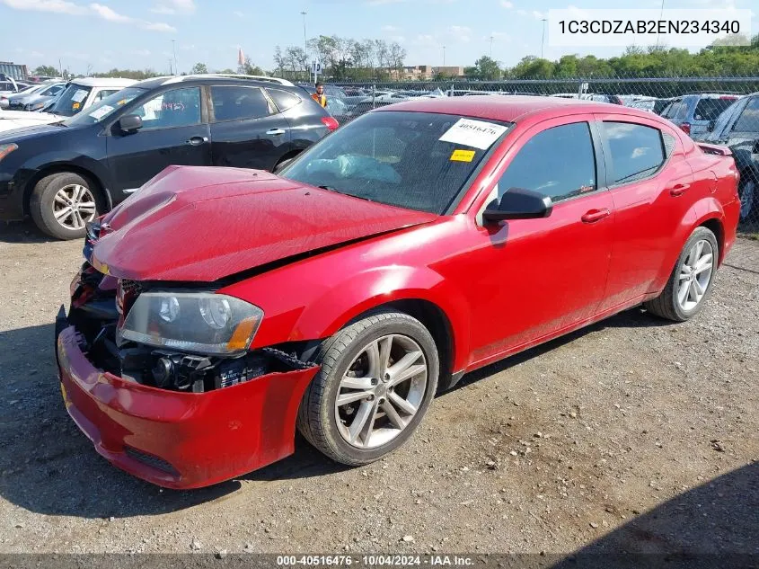 1C3CDZAB2EN234340 2014 Dodge Avenger Se