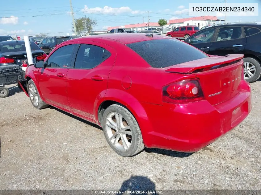 1C3CDZAB2EN234340 2014 Dodge Avenger Se