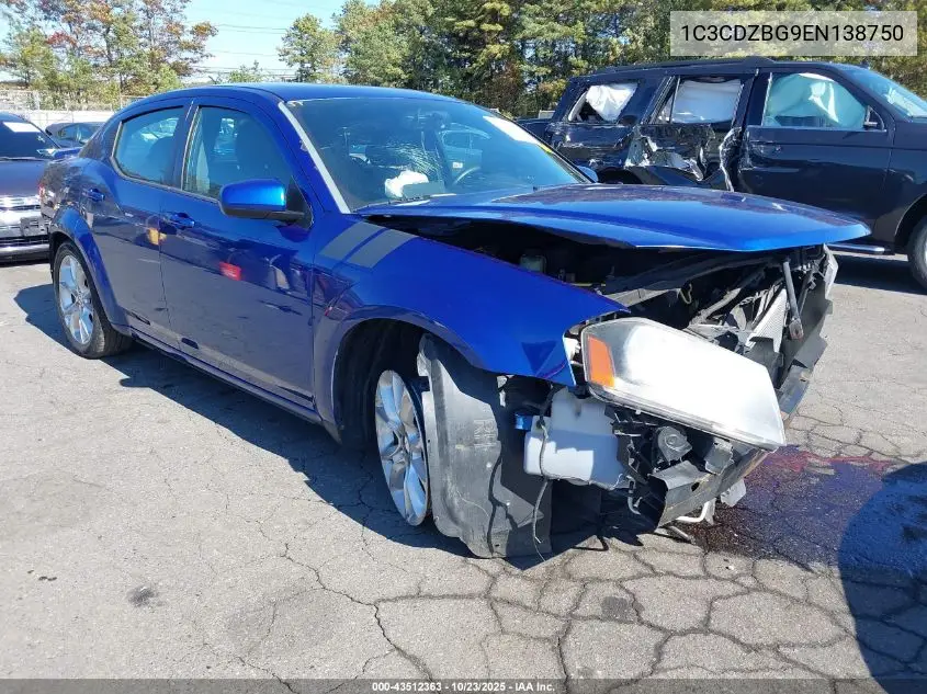 1C3CDZBG9EN138750 2014 Dodge Avenger R/T