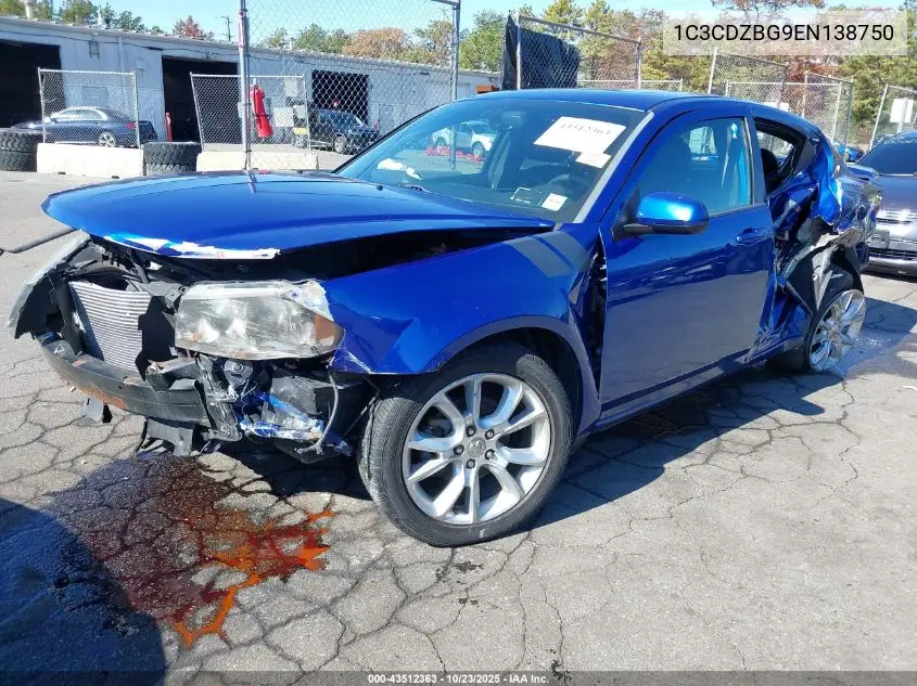 1C3CDZBG9EN138750 2014 Dodge Avenger R/T