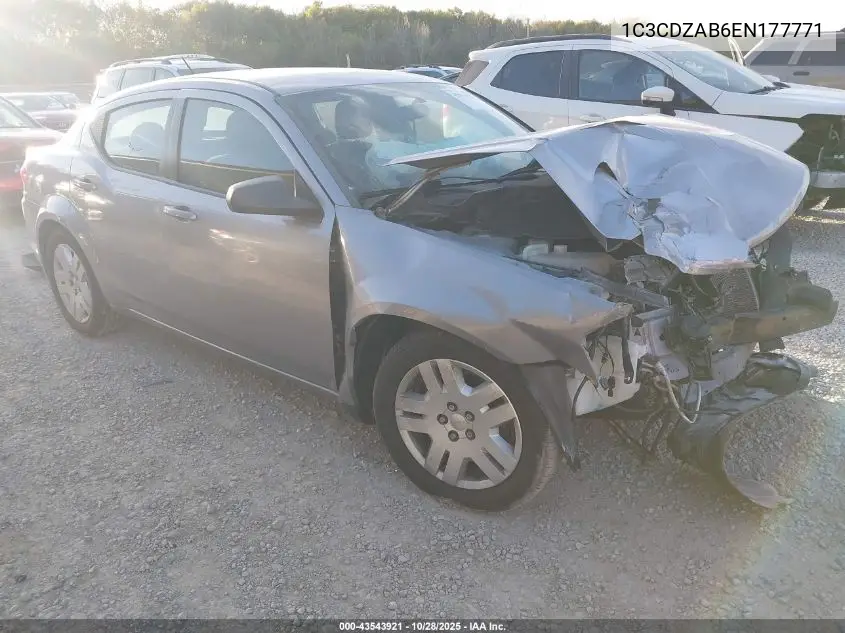 1C3CDZAB6EN177771 2014 Dodge Avenger Se