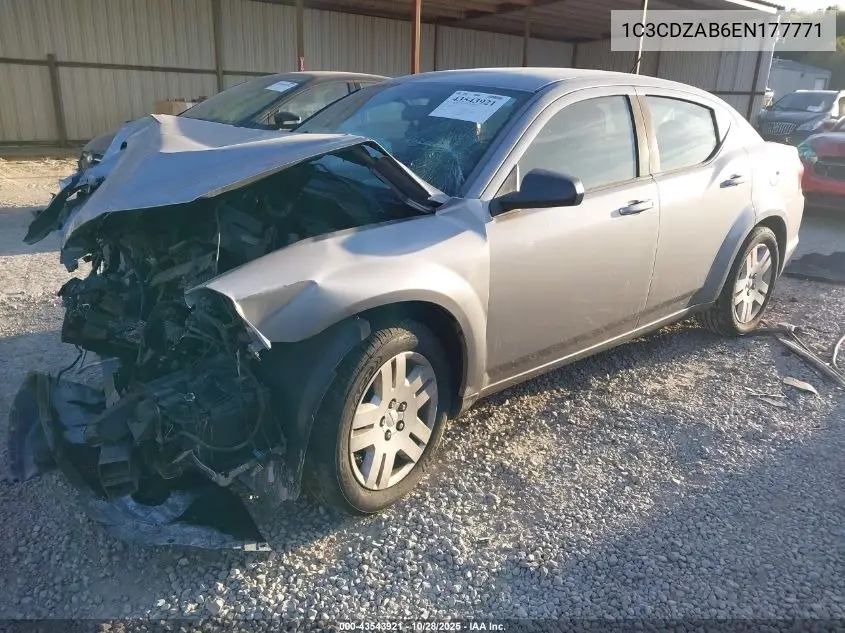 1C3CDZAB6EN177771 2014 Dodge Avenger Se