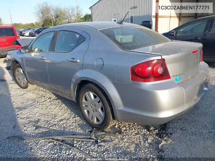 1C3CDZAB6EN177771 2014 Dodge Avenger Se