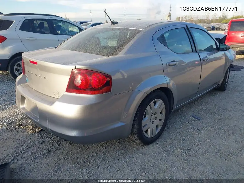 1C3CDZAB6EN177771 2014 Dodge Avenger Se