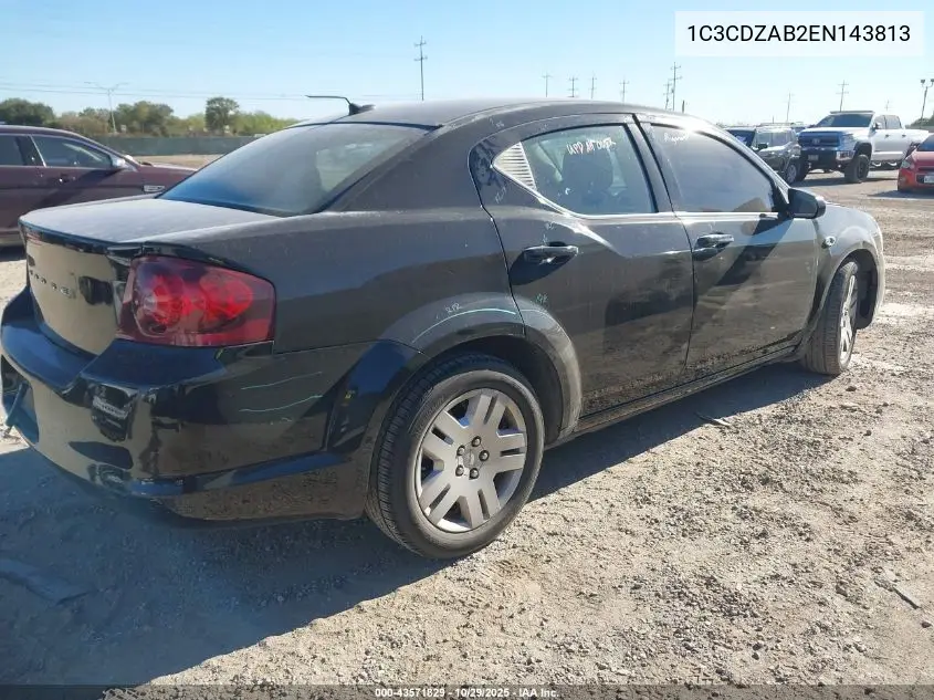 1C3CDZAB2EN143813 2014 Dodge Avenger Se