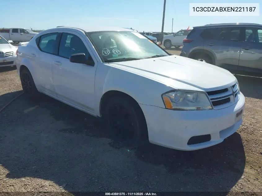 1C3CDZABXEN221187 2014 Dodge Avenger Se