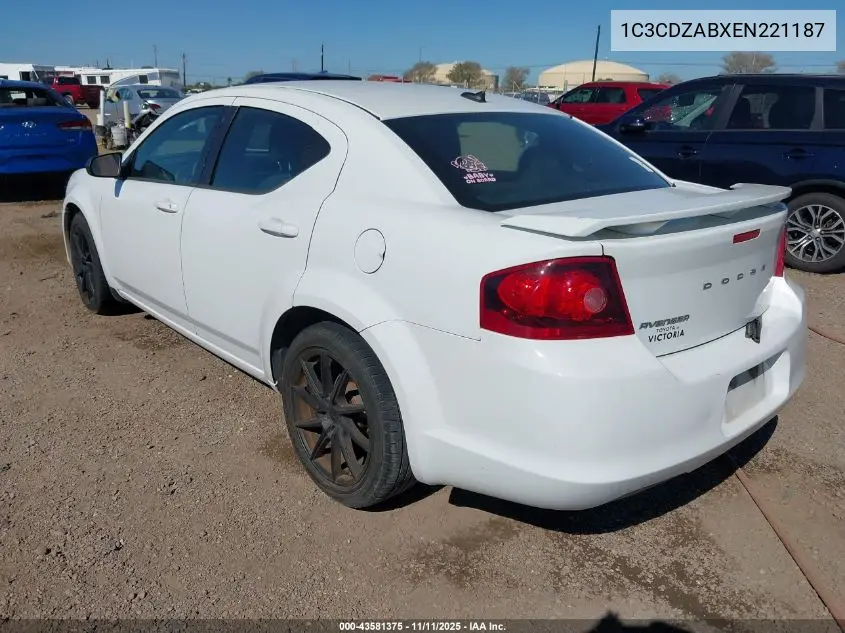 1C3CDZABXEN221187 2014 Dodge Avenger Se